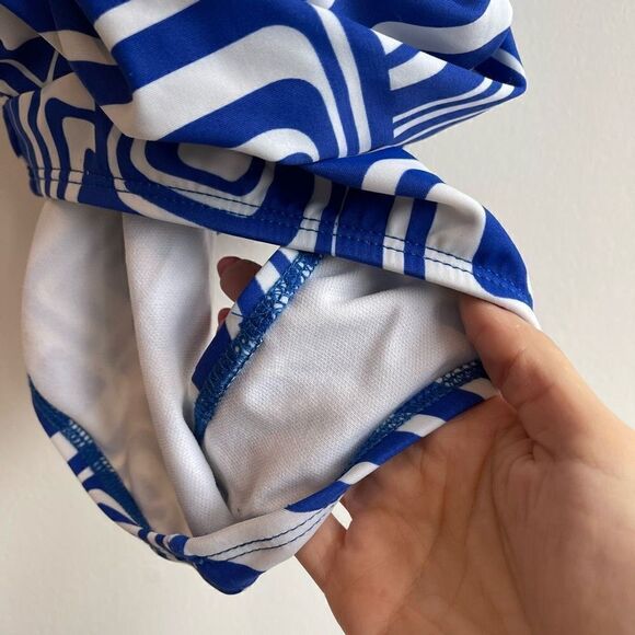 Kenneth Cole Reaction Womens Swimsuit One Piece Strappy Blue Size Medium - Picture 4 of 8